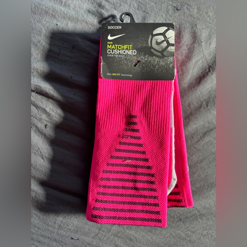 Pink Nike Soccer Socks, Large